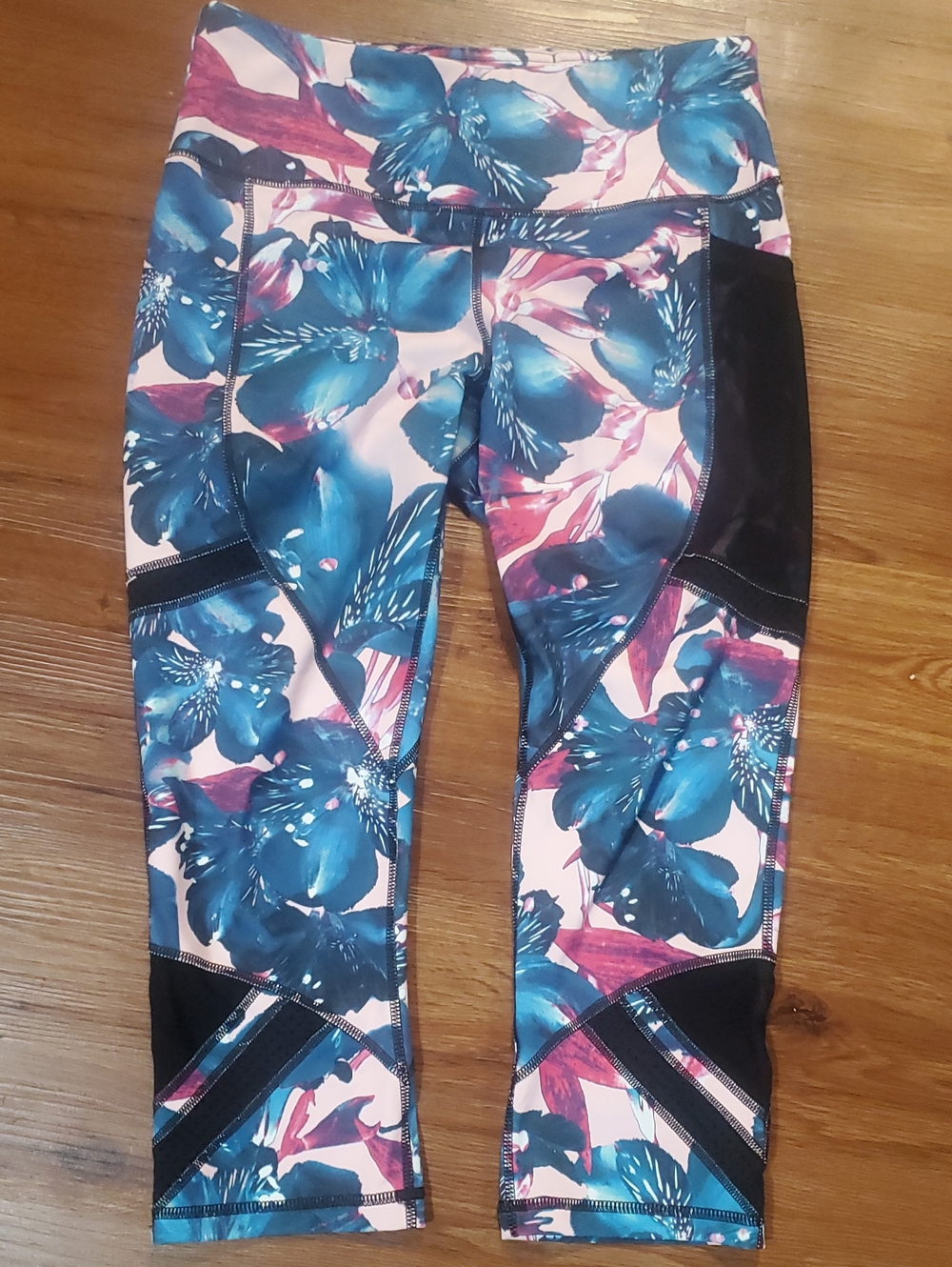 Fila Floral Blue Pink Athletic Leggings